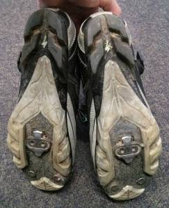 soles of cycling shoes
