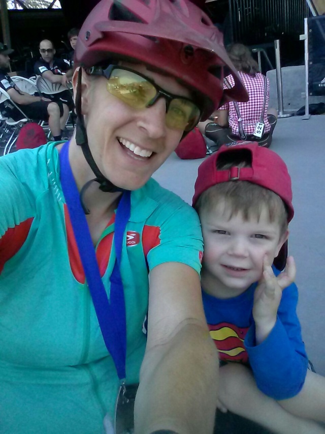 Mother and son after the race