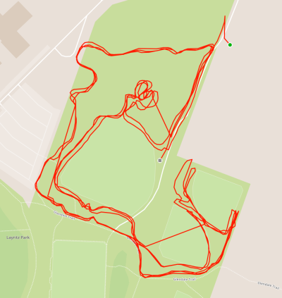 Strava map of a cyclocross course